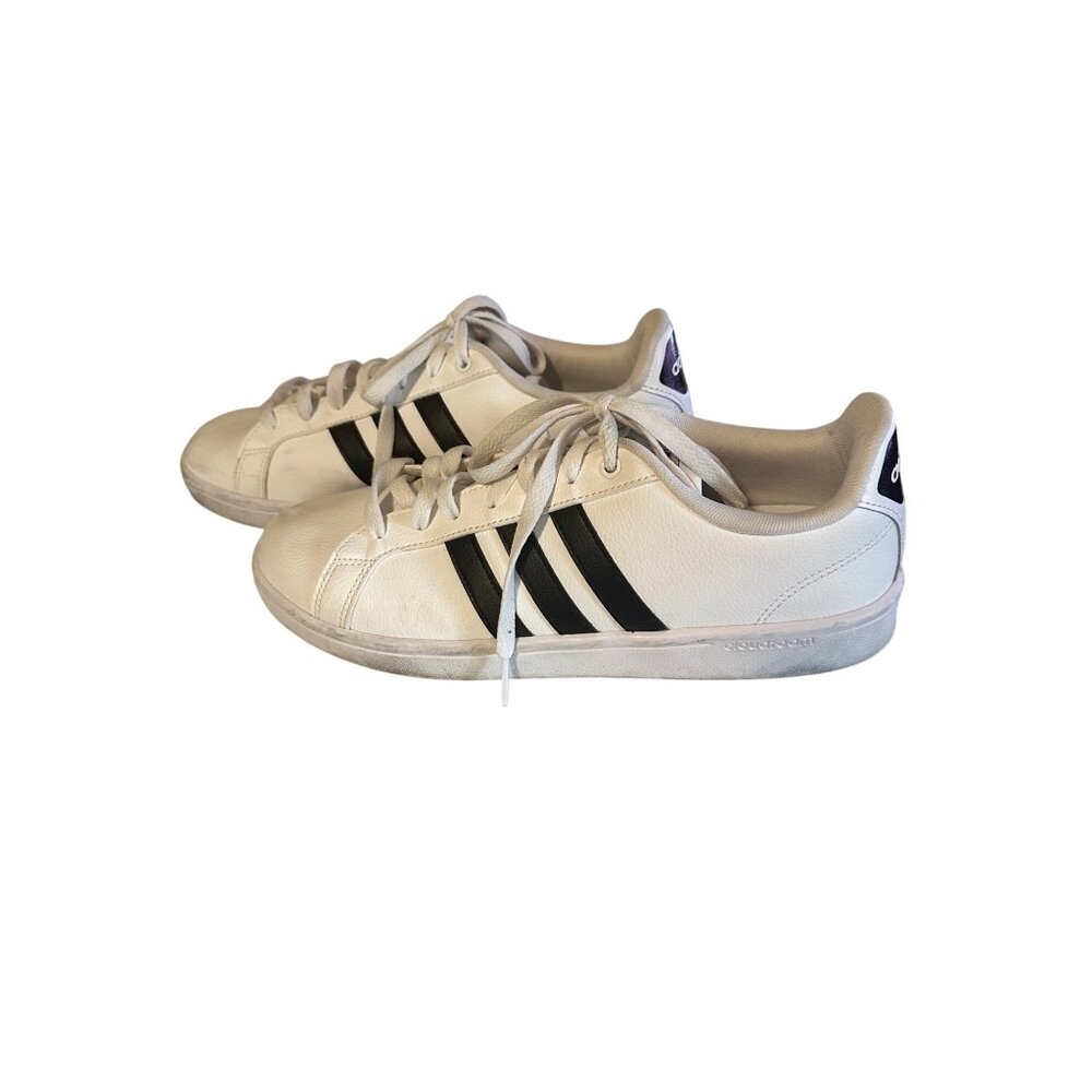 Adidas black and white ortholite leather sneakers size 11